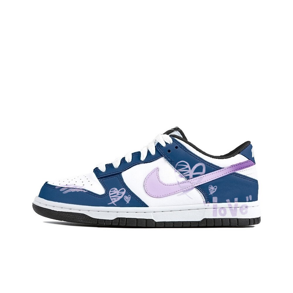 

Кроссовки Nike Dunk Skateboard Shoes Women's Low-Top White, синий