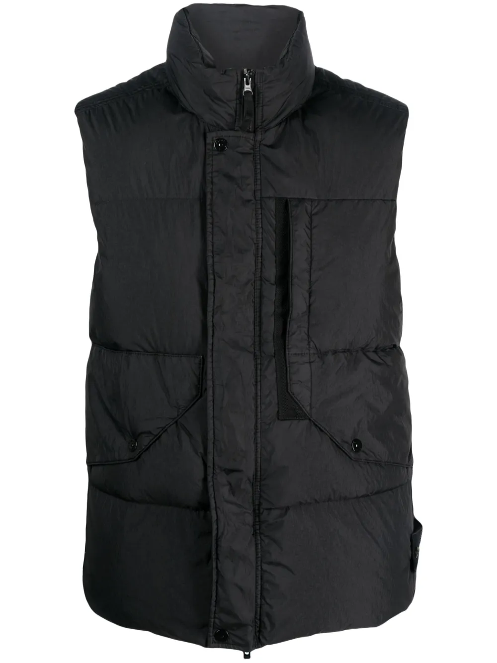

Дутый жилет с нашивкой Compass Stone Island, черный