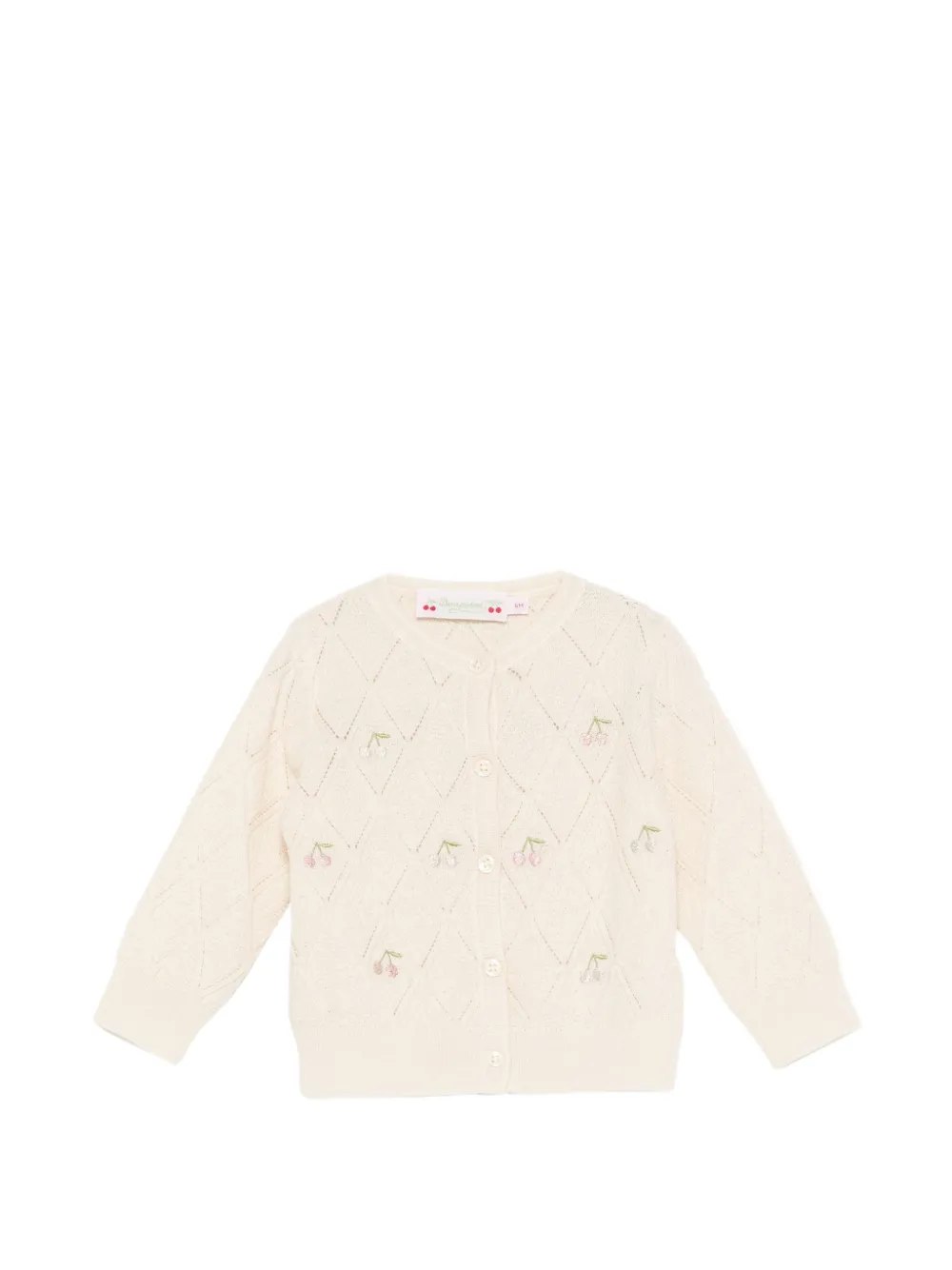 

Кардиган с вишневым принтом Bonpoint, бежевый