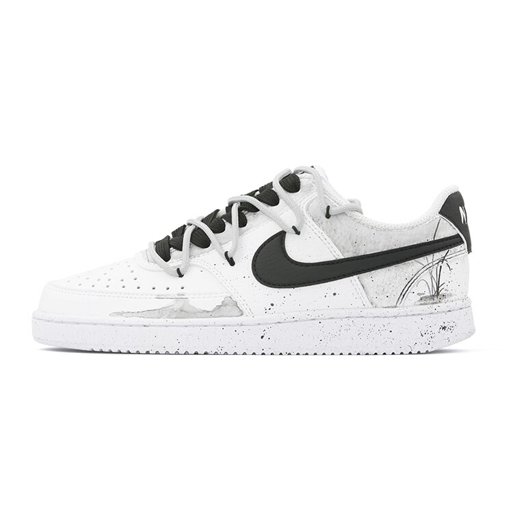 

Кроссовки Nike Court Vision 1 Skateboarding Shoes Women's Low-top White, черный