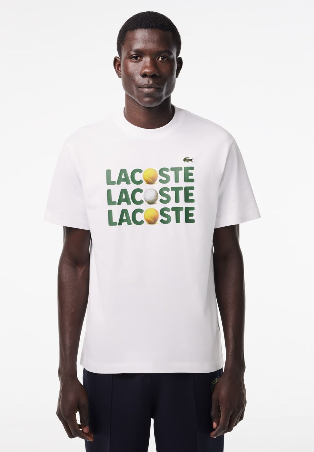 

Принт на футболке Lacoste, белый