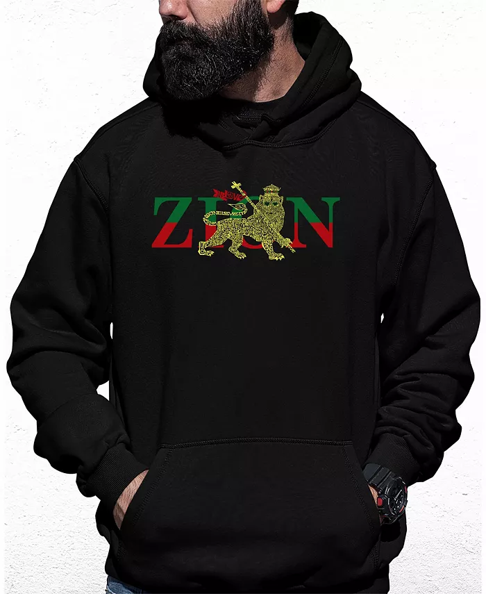 

Мужская толстовка с капюшоном Zion - One Love с принтом LA Pop Art, черный