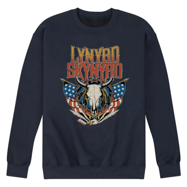 

Мужская толстовка Lynyrd Skynyrd с принтом черепа и рогов Licensed Character, синий