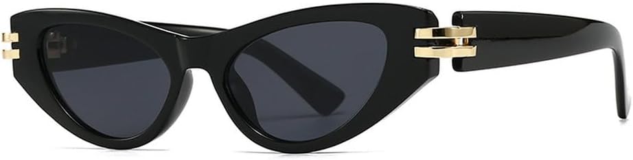 

Модные зеленые солнцезащитные очки «кошачий глаз» для женщин и мужчин, винтажные роскошные женские солнцезащитные очки с защитой от УФ-излучения UV400 TKKTLLT, Black Black