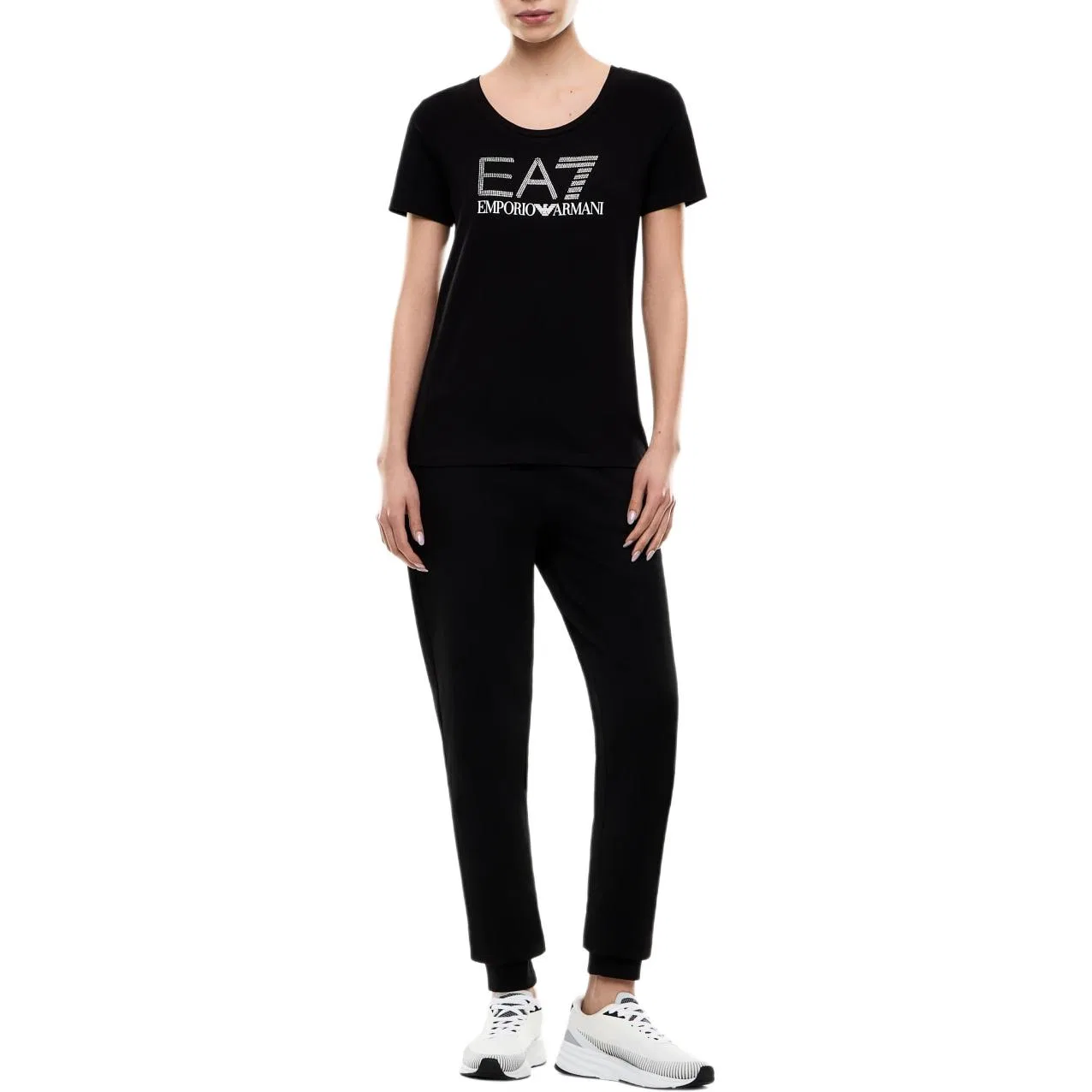 Футболка EA7 Emporio Armani женская черная — фото 3