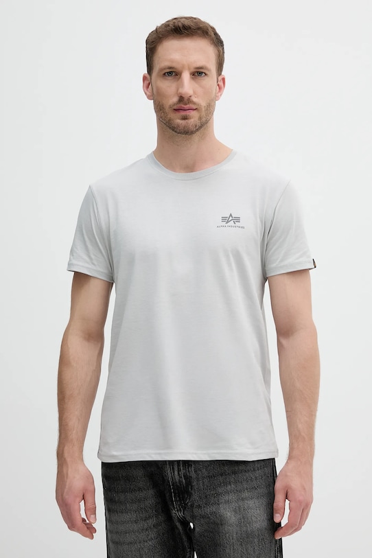 

Хлопковая футболка Alpha Industries, серый