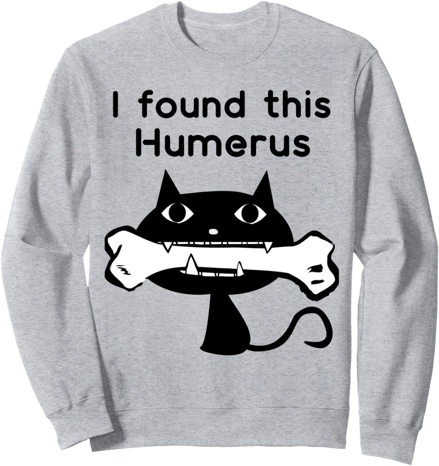 

Толстовка, Забавно, я нашел эту забавную толстовку с юмористической игрой слов про кошек Funny I Found This Humerus Cats- Humourous Pun, серый