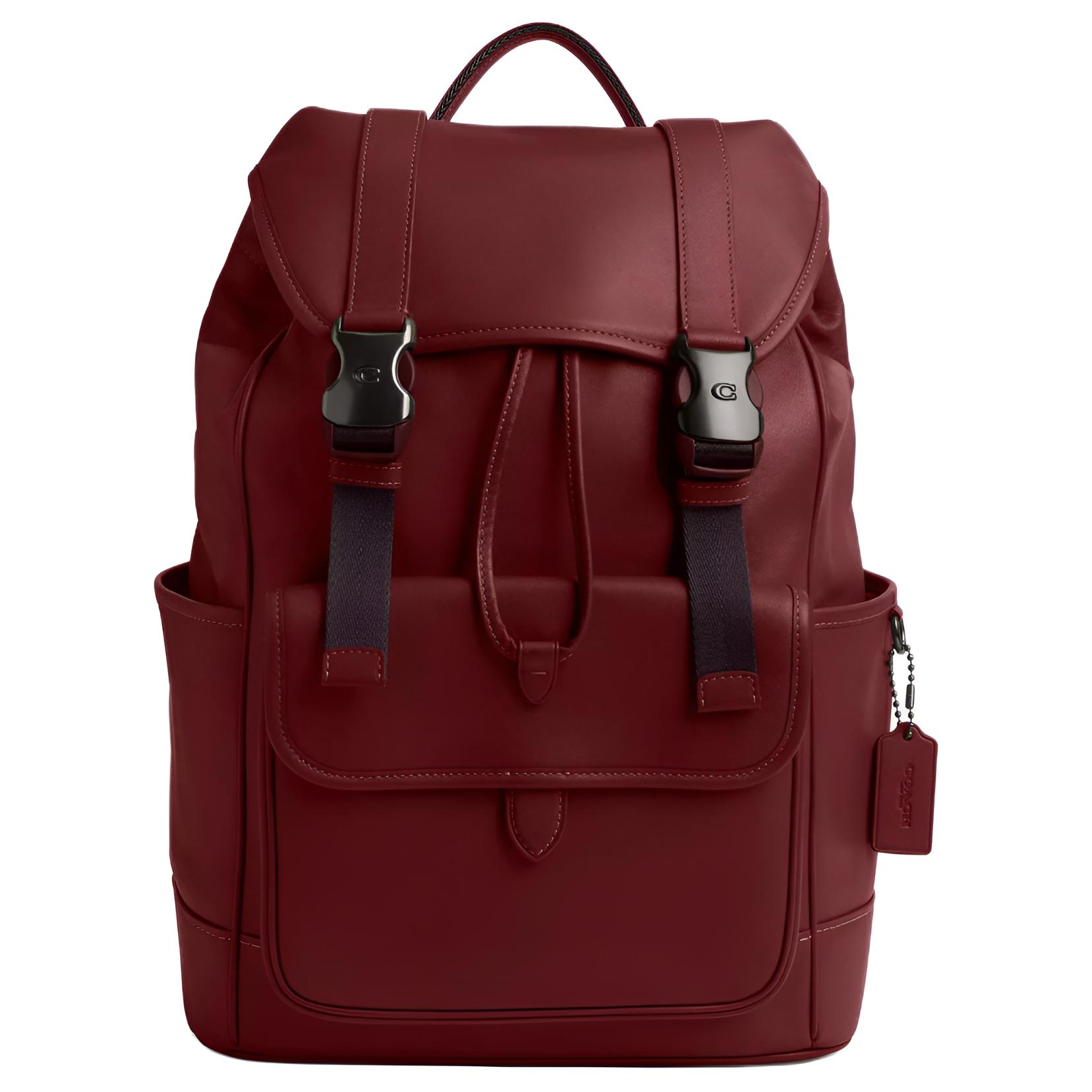 

COACH League Smooth Leather Backpack Large, мужской, бордовый