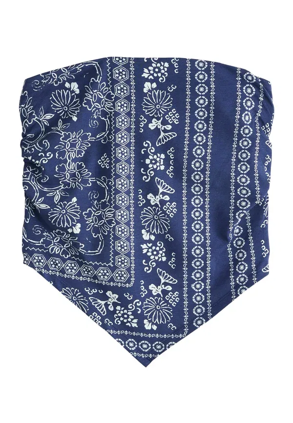 Топ Regular fit bandeau boobtube scarf top Next, сине-белый — фото 4