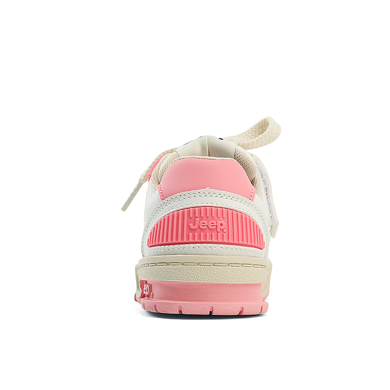 Низкие детские скейтбординговые кроссовки Pink White Kids' Jeep, Snowflake Pink/Ivory White — фото 3