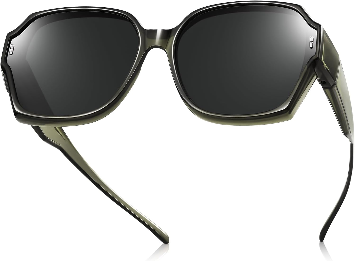 

Поляризованные солнцезащитные очки Br'Guras, надеваемые поверх обычных очков, для женщин и мужчин, модные квадратные солнцезащитные очки, легкие (светло-зеленый, черный), A2-light Green