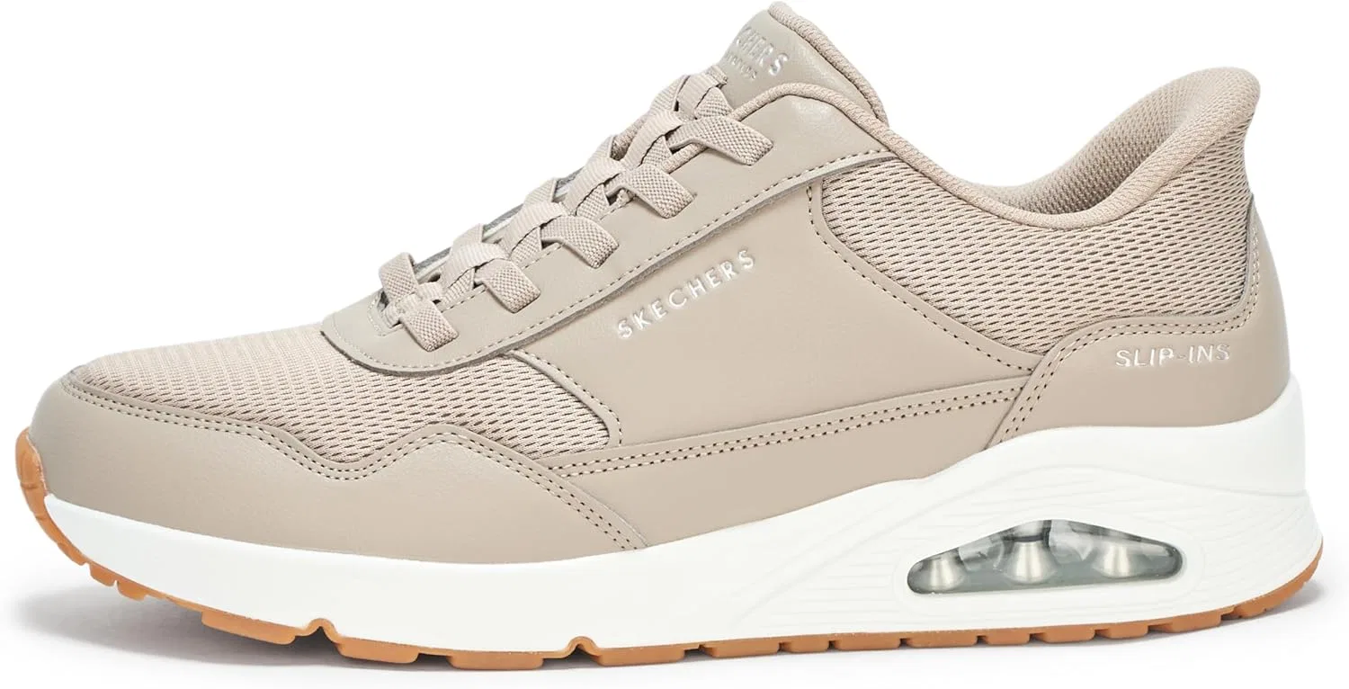 Мужские кроссовки Skechers UNO Banksia Hands Free Slip-in Trainers, Taupe — фото 2