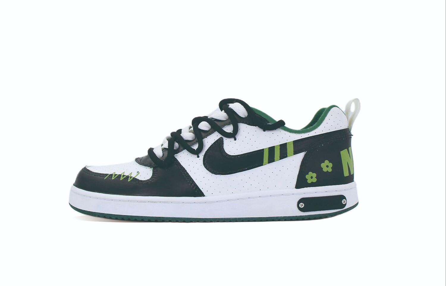 

Кроссовки Nike Court Borough Skateboard Shoes Women's Low-Top Black White, черный