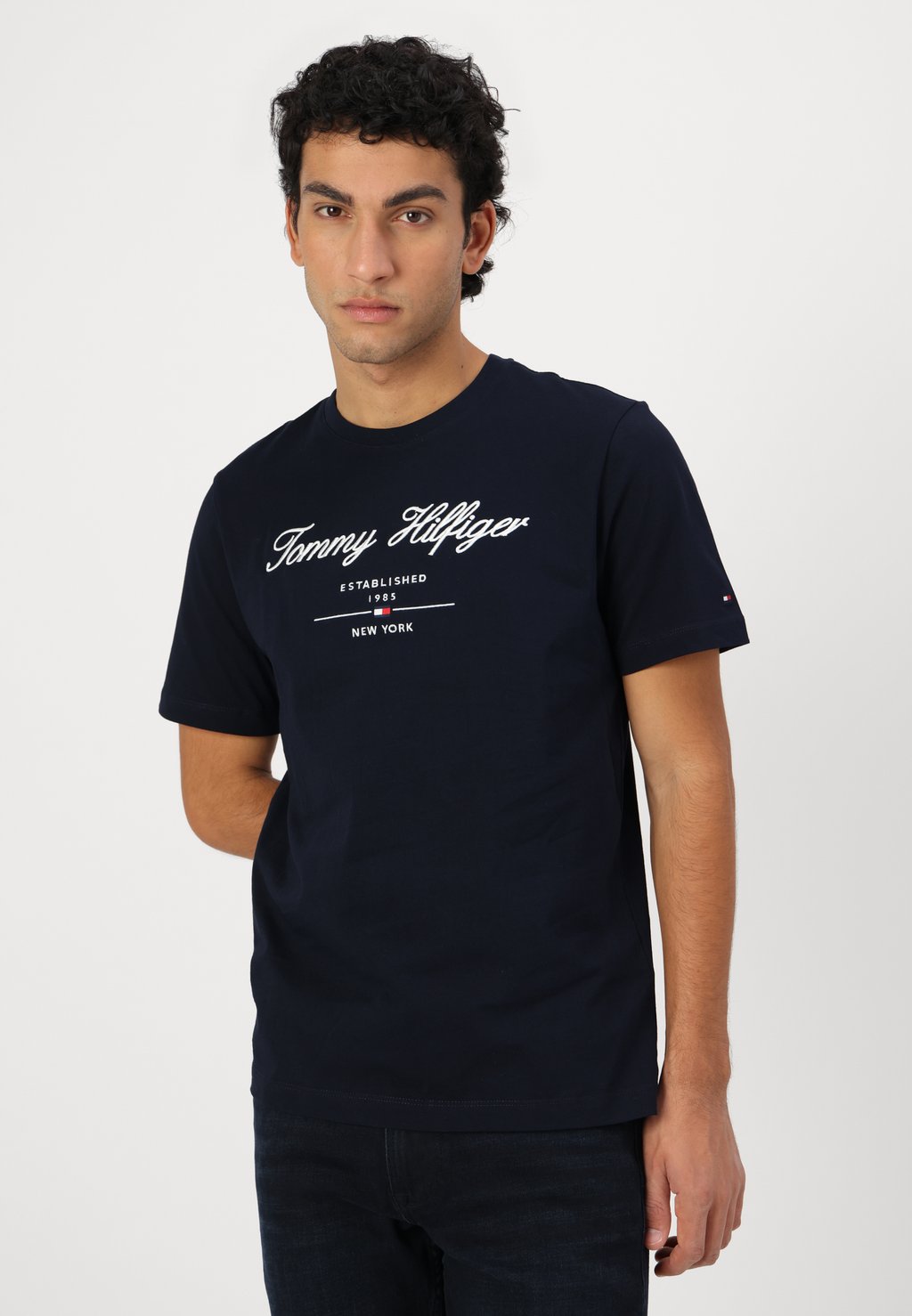 Футболка с принтом SCRIPT LOGO TEE Tommy Hilfiger, темно-синий — фото 4