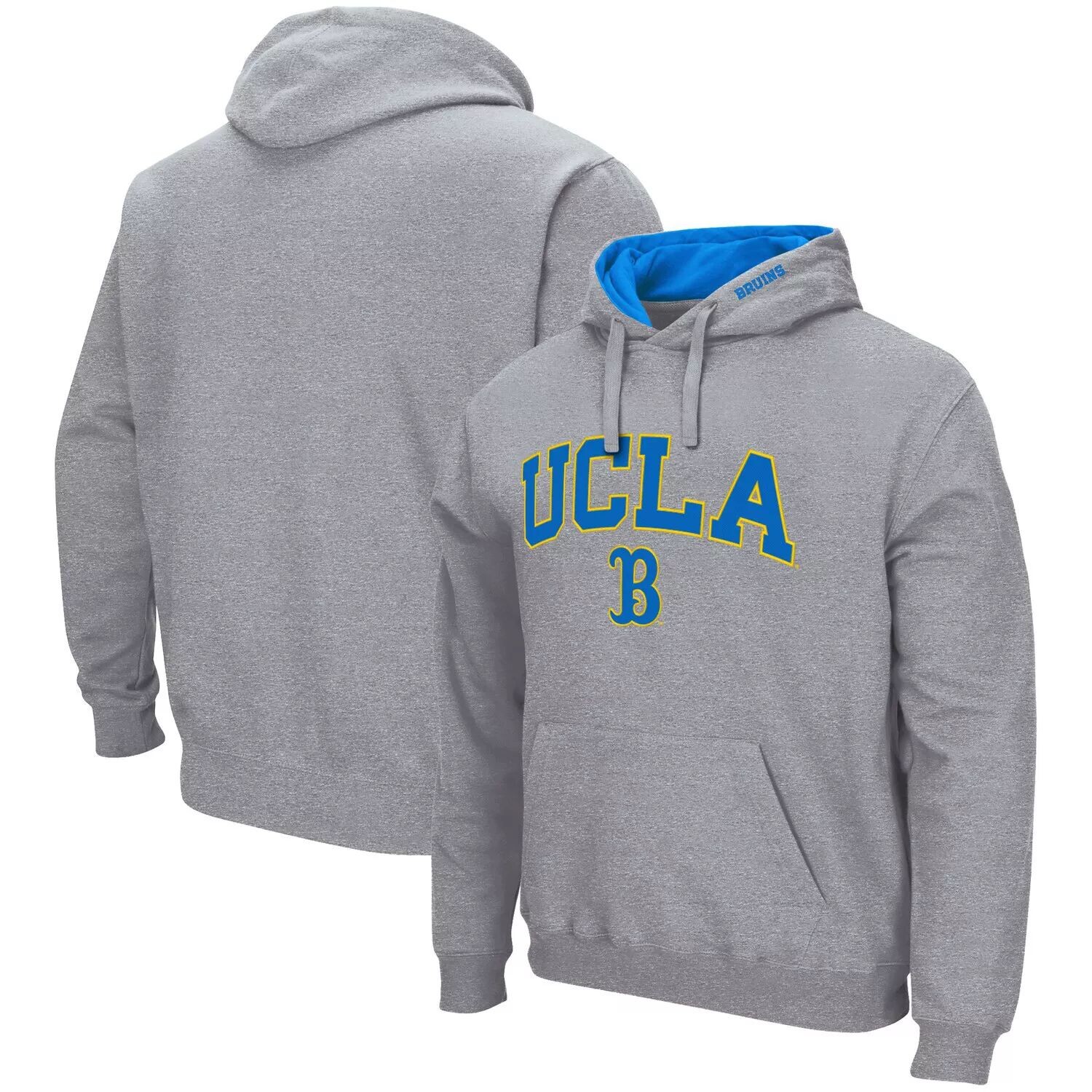 

Мужской серый пуловер с капюшоном UCLA Bruins Arch & Logo 3.0 UCLA Bruins Colosseum