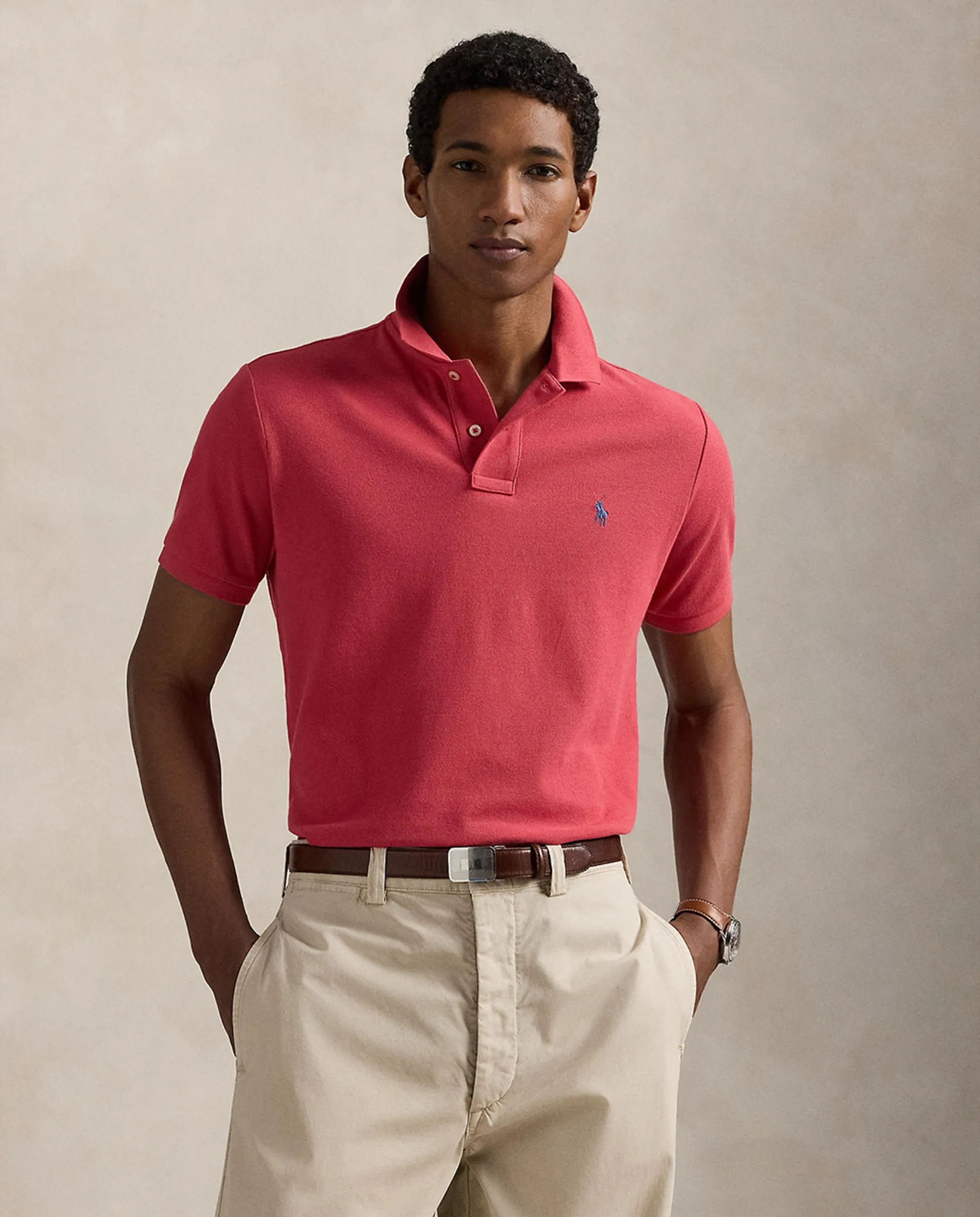 

Мужская поло из пике Regular fit Polo Ralph Lauren, красный