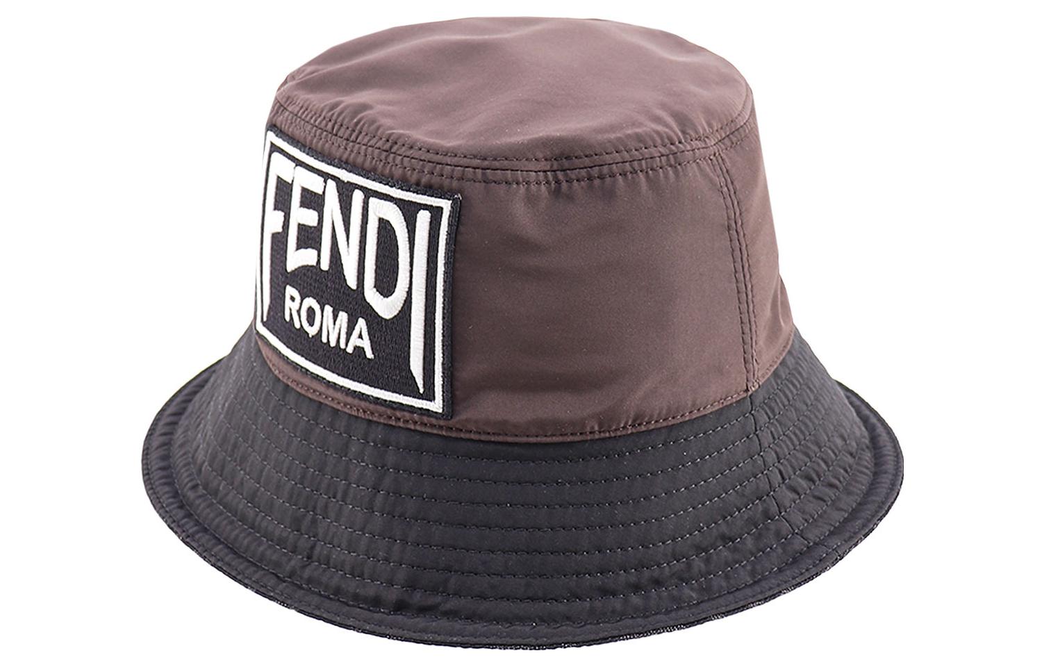 

FENDI Кепка-ведро с нашивкой логотипа, Brown