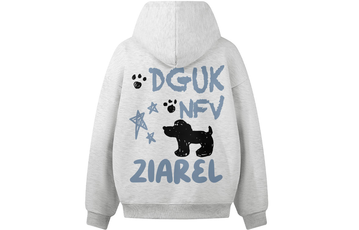 

Толстовка Unisex Hooded Moderate Heavyweight ZIAREL, белый heather серый
