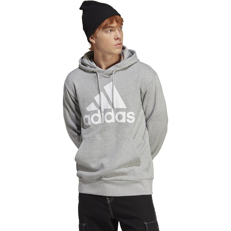 Толстовка с капюшоном, французский трикотаж, большой логотип Adidas, цвет mgreyh — фото 2
