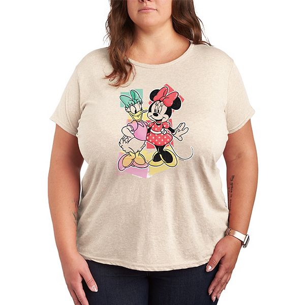 

Футболка с принтом Daisy Duck и Minnie Mouse в пастельных тонах Plus size Disney, Beige