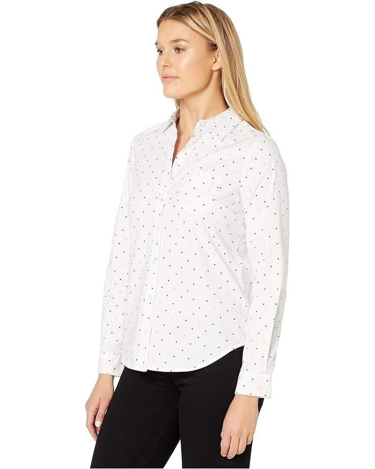 

Рубашка U.S. POLO ASSN. Long Sleeve Dot Stretch Poplin Shirt, цвет Optic White