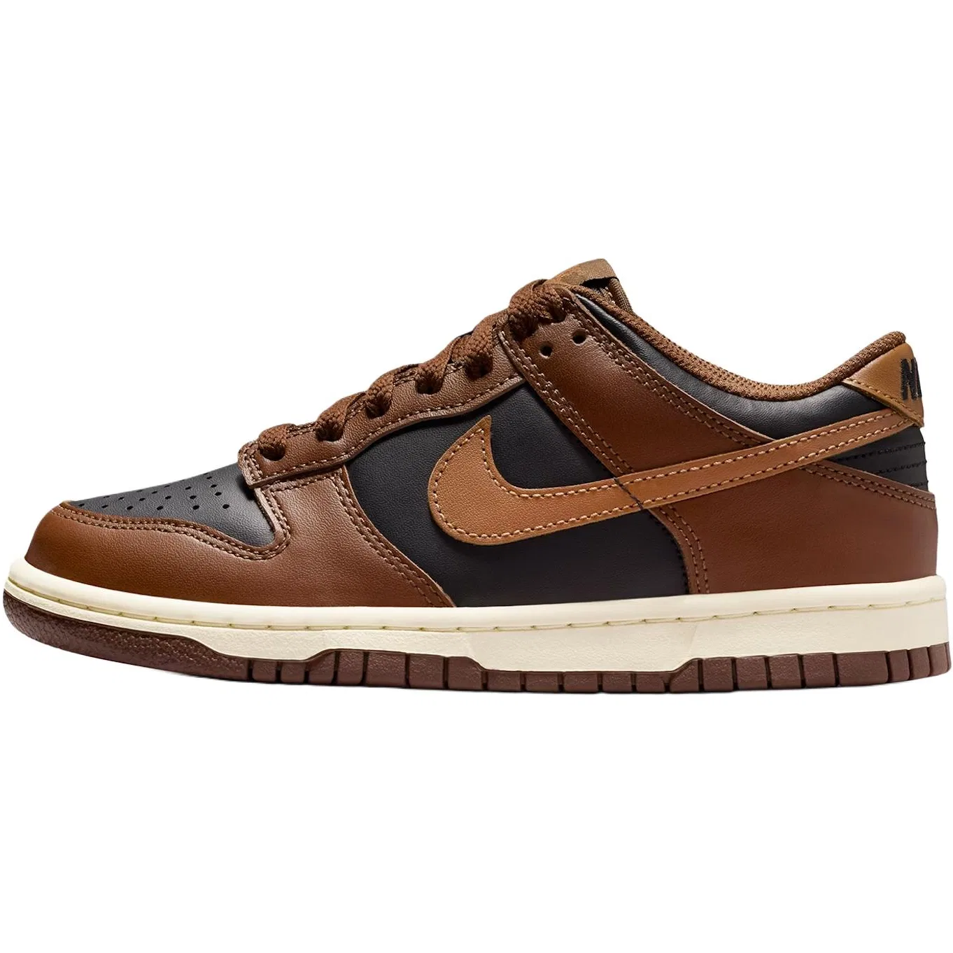 Кроссовки для скейтбординга Dunk Abrasion Resistant Low top Kids' Skateboarding Shoes Brown Black Teenagers Nike