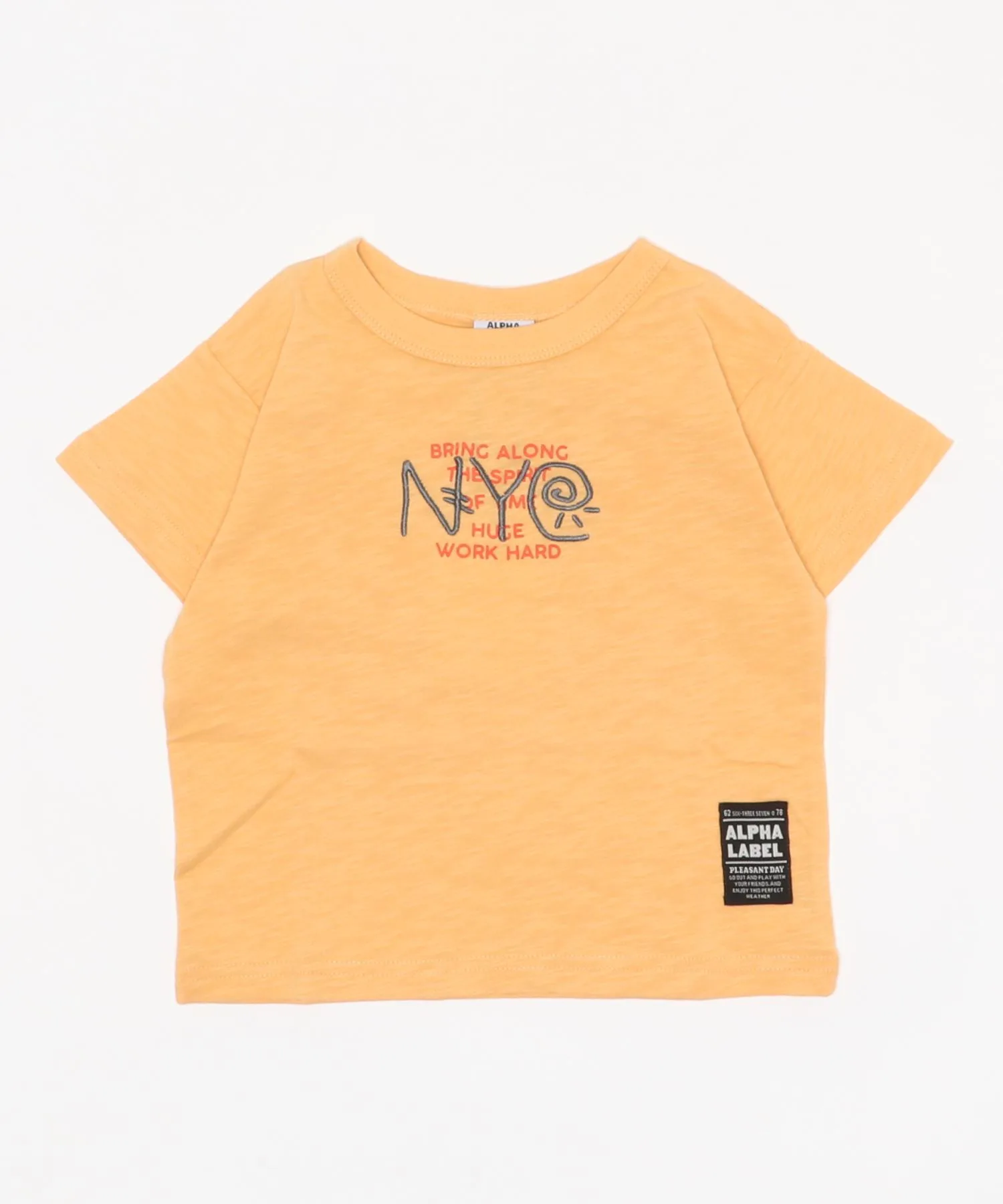 Детская футболка ALPHA LABEL NYC с логотипом оранжевого цвета
