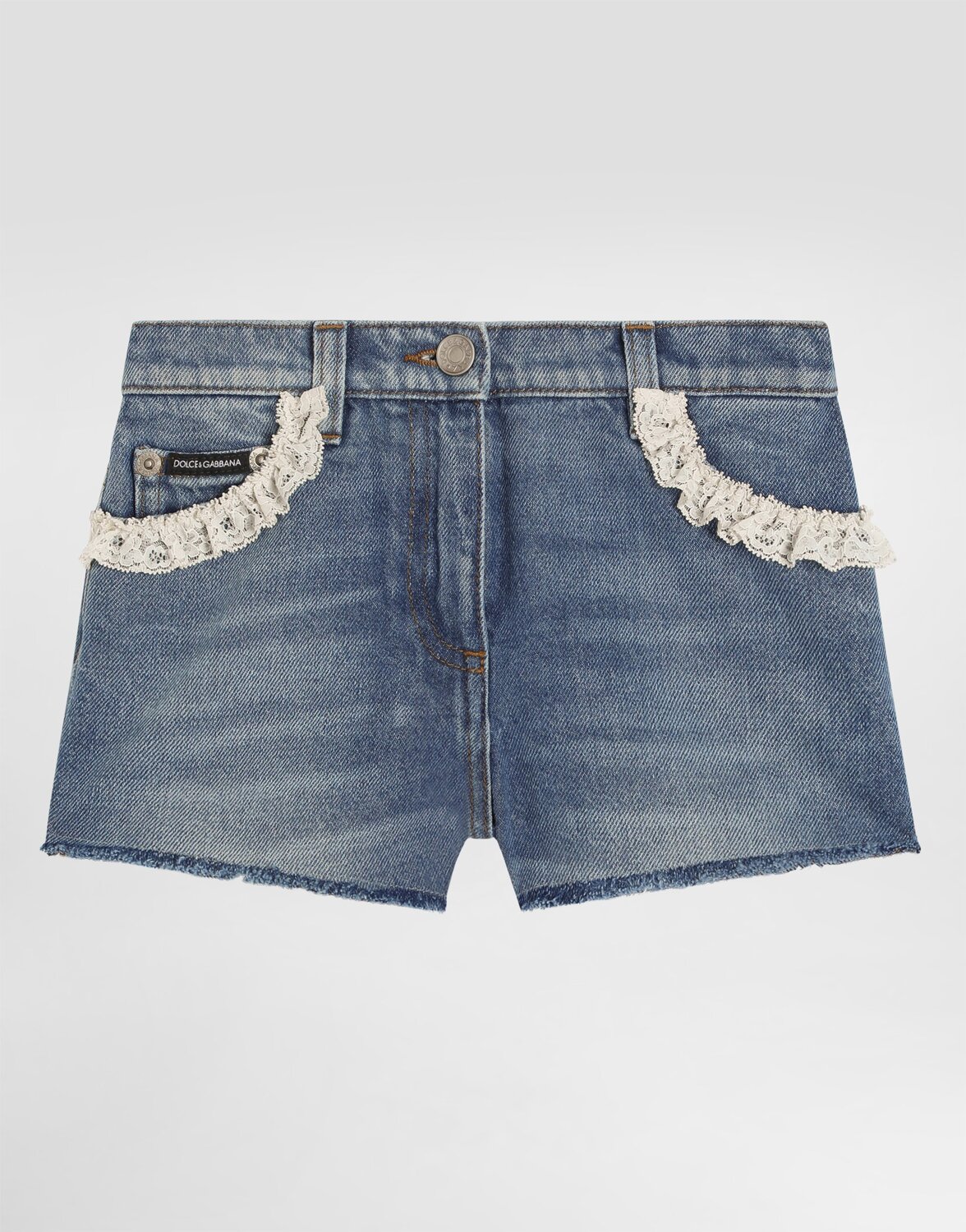 

Джинсовые шорты с эффектом стирки DOLCE & GABBANA, мультиколор