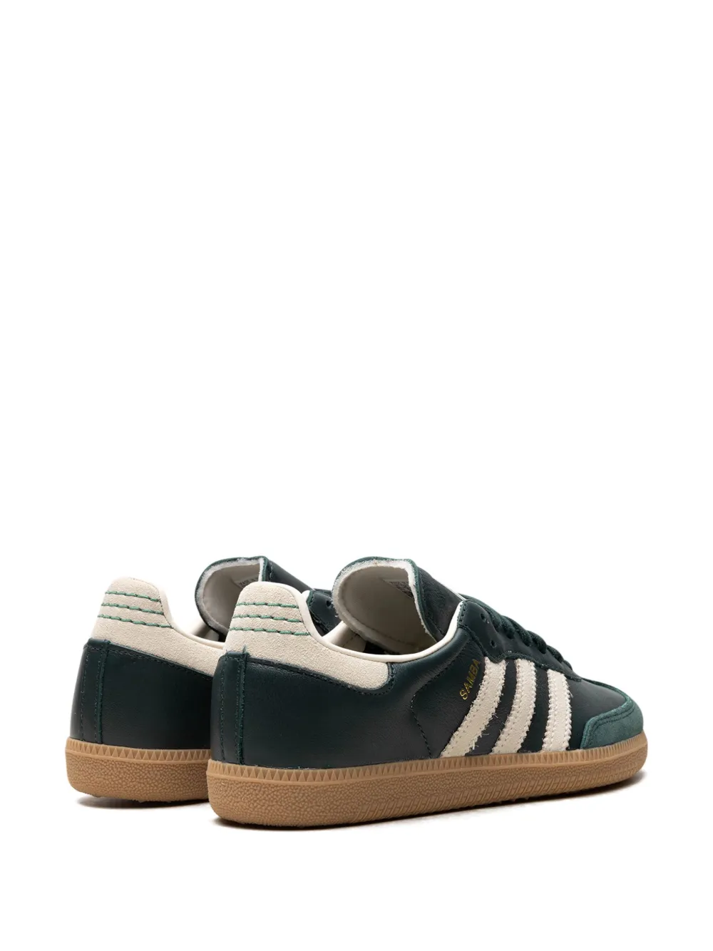 Кроссовки Samba Shadow Green Cream White Gold Metallic Adidas, зеленый — фото 3