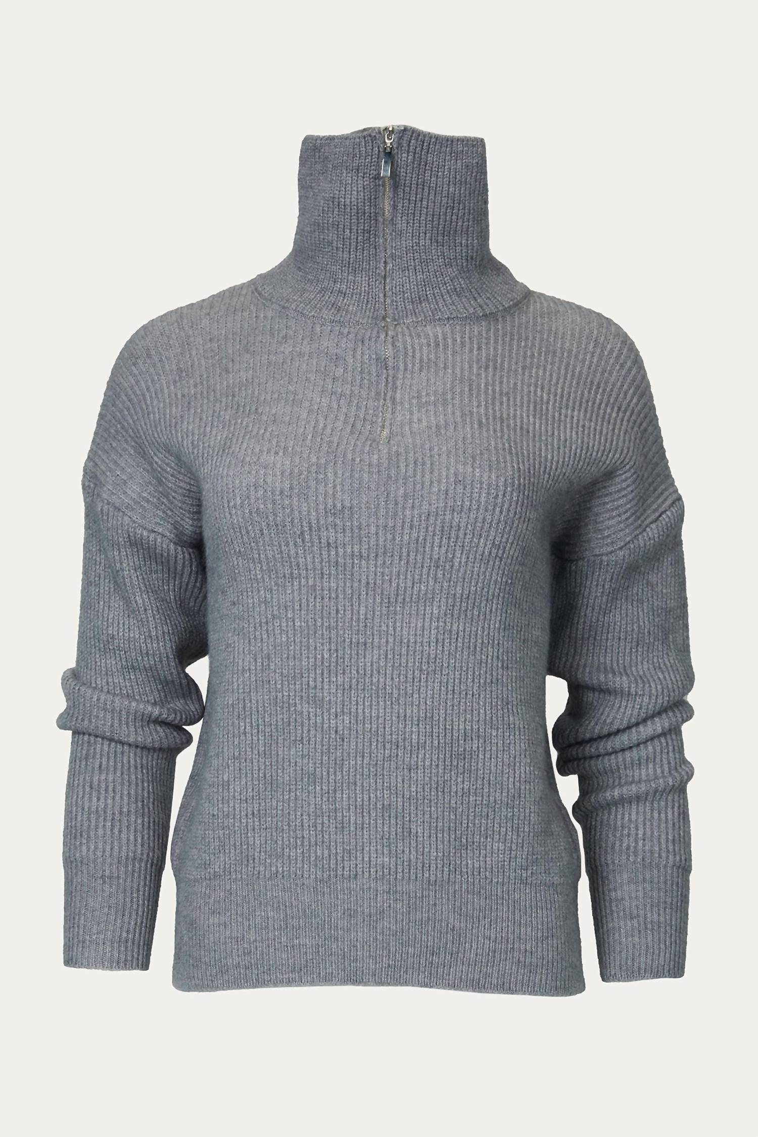 

Свитер Ciut Half-Zip Ribbed в сером цвете SIX CRISP DAYS, серый