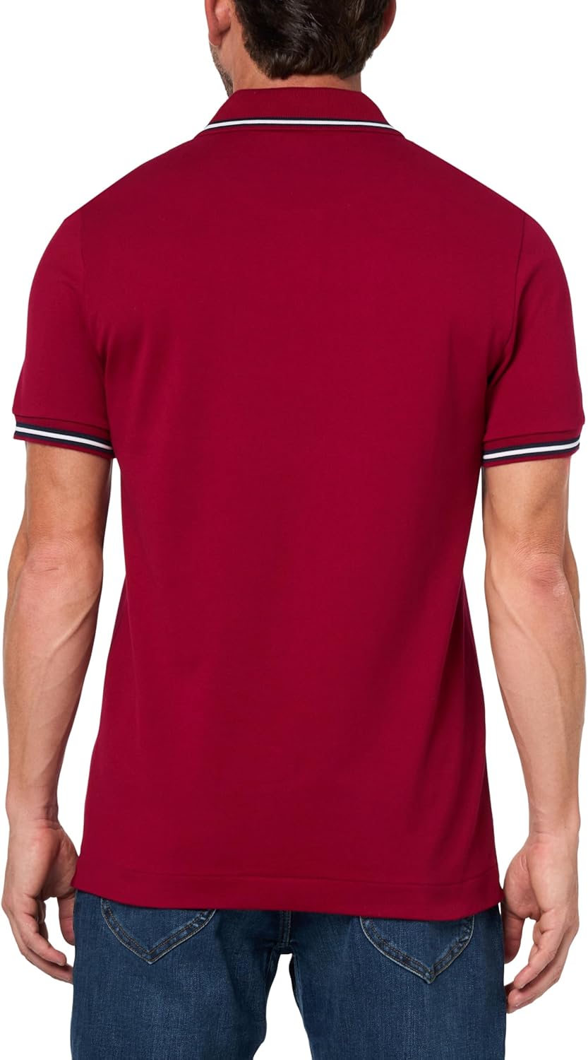Lacoste мужская классическая футболка поло с отделкой L.12.12, Bordeaux — фото 2