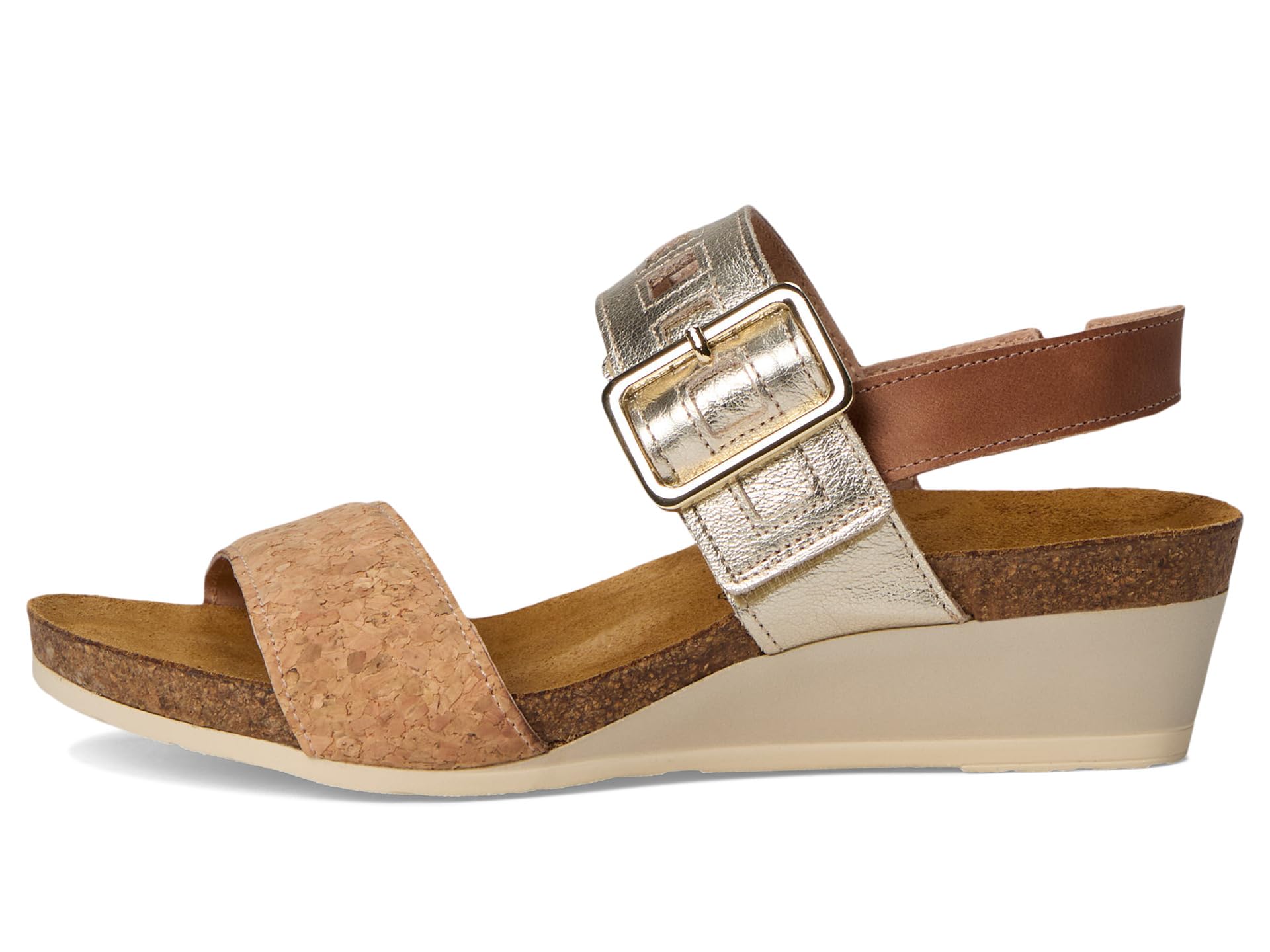Сандалии Naot Dynasty, цвет Cork Leather/Radiant Gold Leather/Latte Brown Leather — фото 4