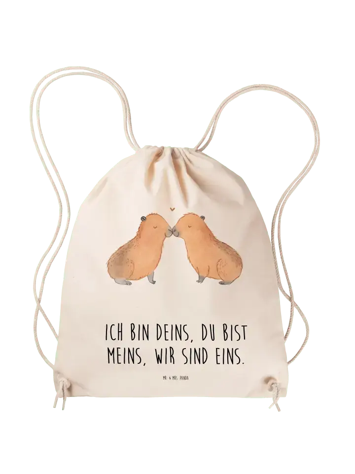 

Спортивная сумка Mr & Mrs Panda Sportbeutel Capybara Liebe, кремовый