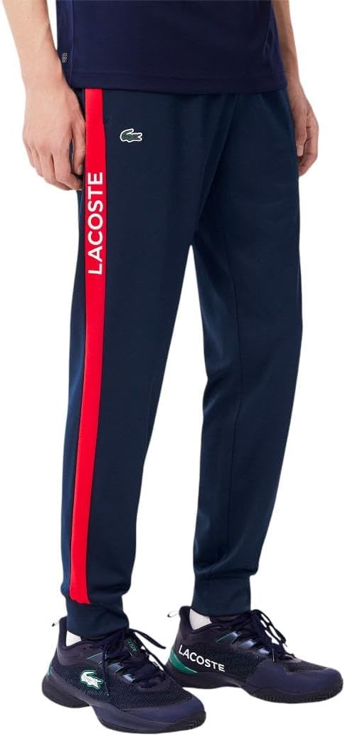 Lacoste мужские спортивные принтованные спортивные штаны, Navy Blue/Grenadine Red — фото 2