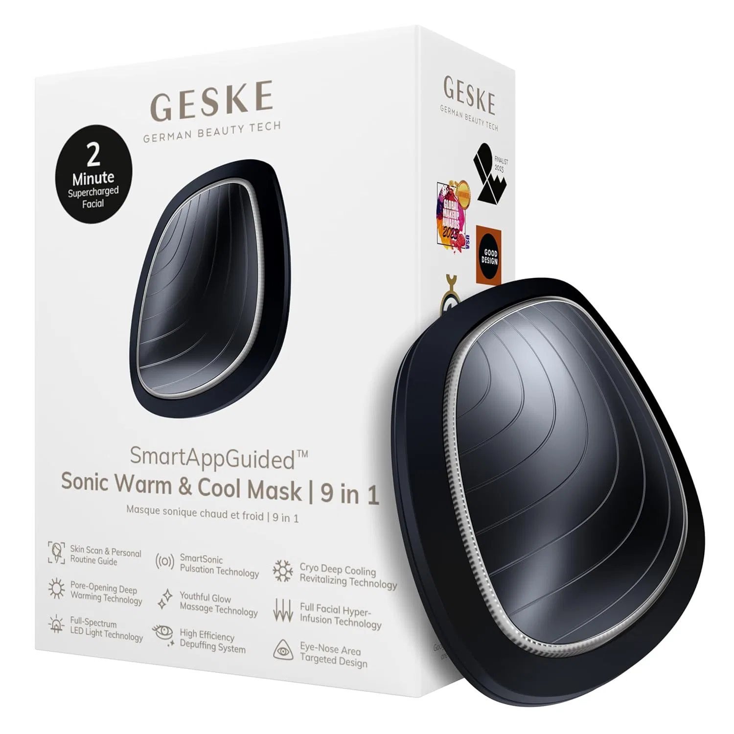 Маска для лица Geske — LED- «SmartAppGuided Sonic Warm & Cool Mask 9 in » от , Black Cosmetic Bundle — фото 3