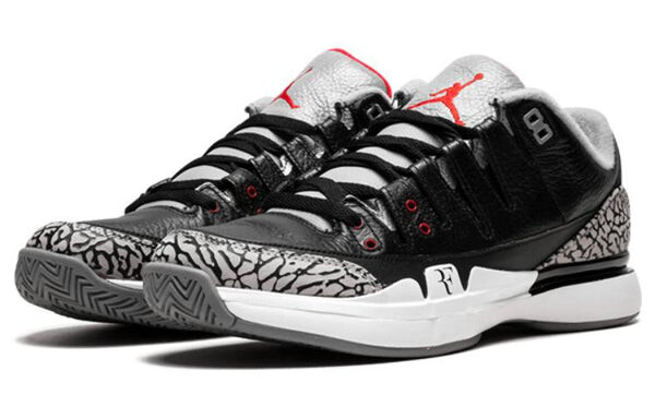 Кроссовки zoom vapor tour aj3 'black white' Nike, черный — фото 2