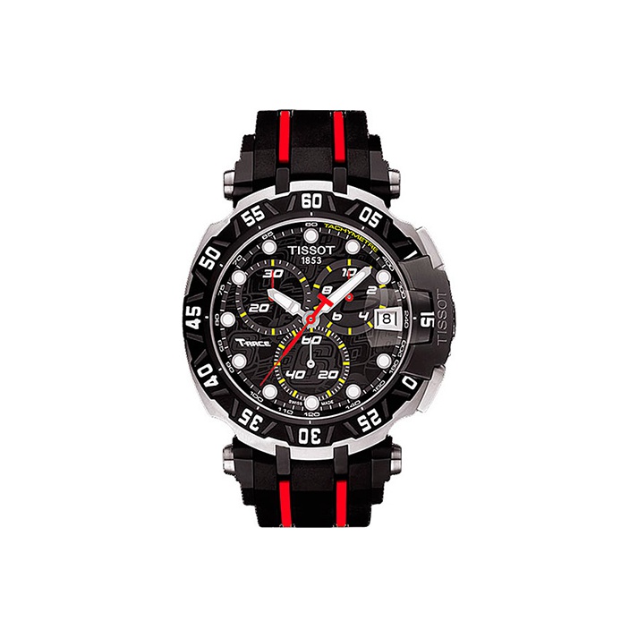 

TISSOT Часы Race Collection Quartz Movement Men's Watch Watch 45mm Black Dial Stainless Steel Case Rubber Strap, Black