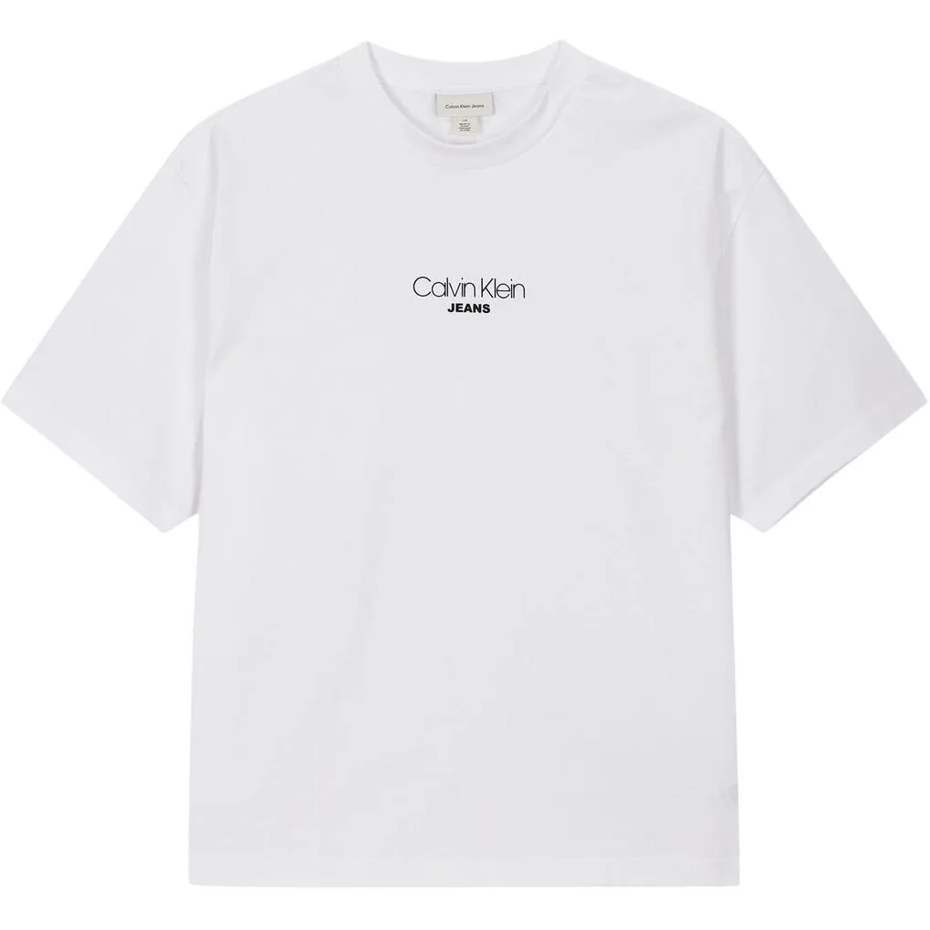 Футболка из хлопка с вышитым логотипом Calvin Klein, белый