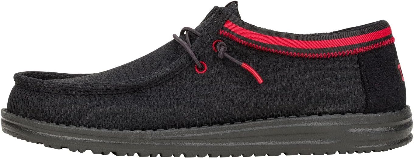 

Кроссовки Hey Dude Men's Wally Varsity Jersey, Men’s Shoes, Men's Slip-on Loafers, Comfortable Light-Weight Heydude, черный/красный