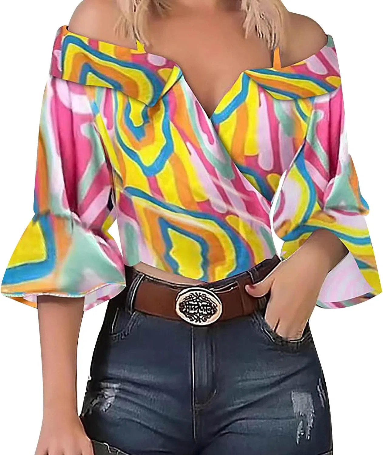 Блуза с одним плечом Ladies Birthday Blouse, желтый