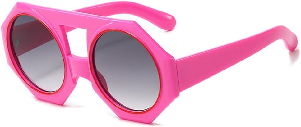 

Солнцезащитные очки Polygon Punk Round для женщин, популярные градиентные солнцезащитные очки, разноцветные очки для женщин, очки для мужчин с защитой от УФ-излучения UV400 TYUVIVO, Rosered-gray