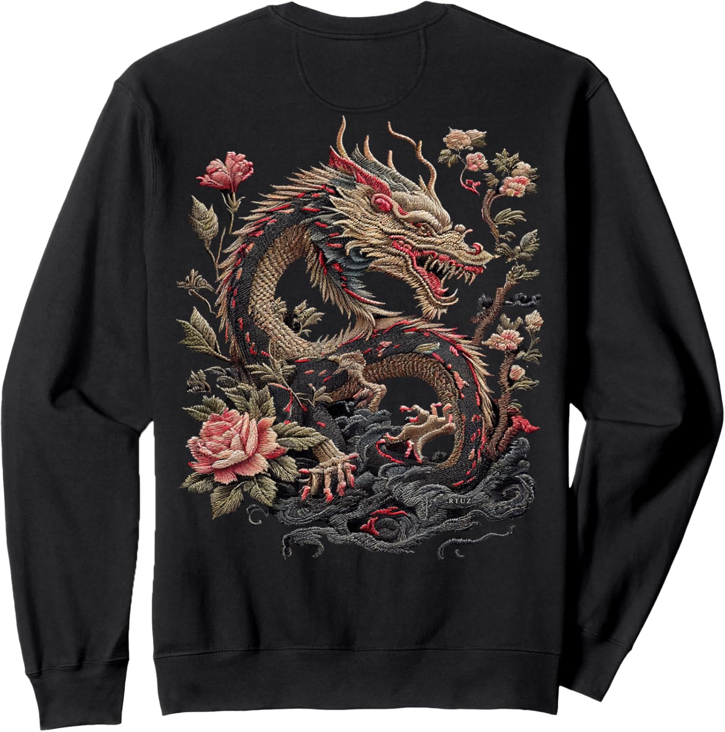 

Элегантная толстовка с изображением китайского дракона, выполненного в каллиграфическом стиле Инь и Ян, черная Rtuz / Back Print Dragon Hip Hop Y2K Clothes For Girls And Boys, Черный, Элегантная толстовка с изображением китайского дракона, выполненного в 