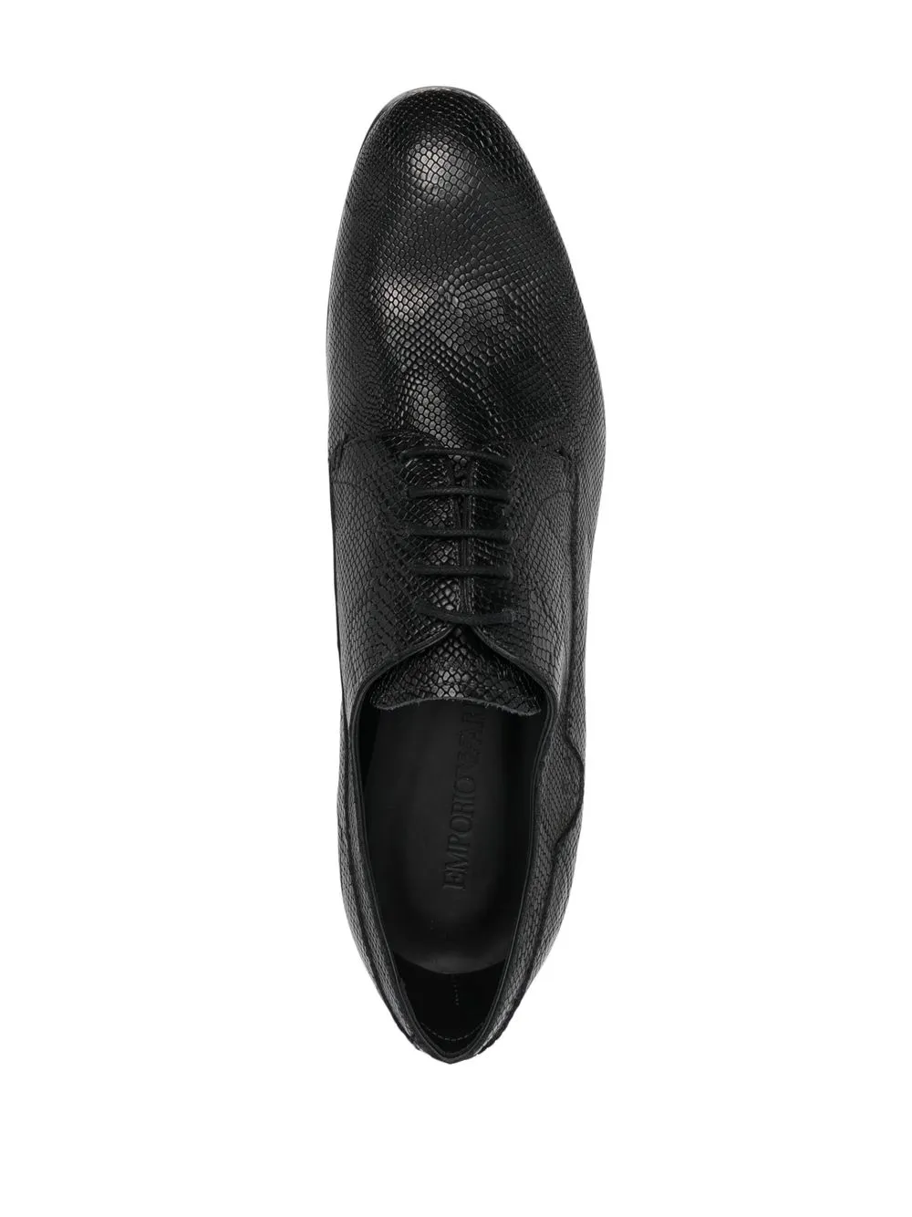 Туфли на шнуровке с тиснением под кожу змеи EMPORIO ARMANI, черный — фото 4