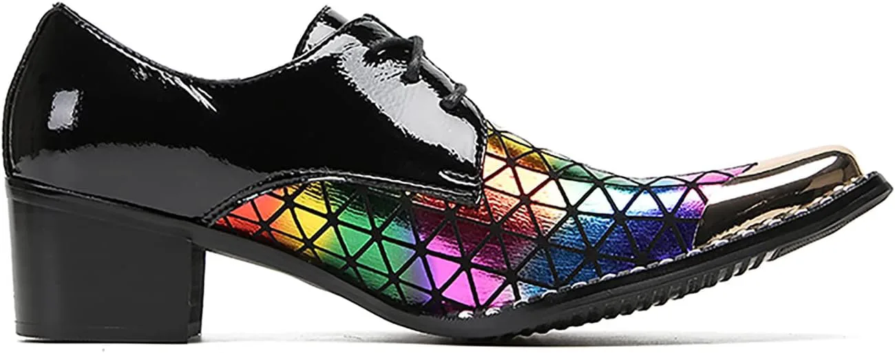 

Мужские классические туфли Santimon Oxfords для вечеринок, повседневные, кожаные, с металлическим квадратным носком, каблуком, ковбойские, модного цвета, ручной работы, западного стиля для мужчин, черный