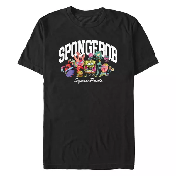 

Мужская футболка с принтом группы Crazy Character Sponge Sponge Bob Squarepants Nickelodeon, черный