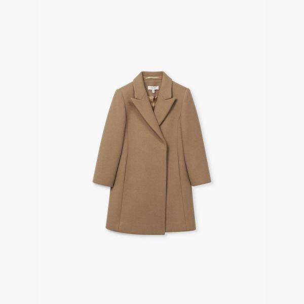 

Пальто средней длины Harlow из смесовой шерсти 4-14 лет Reiss, коричневый