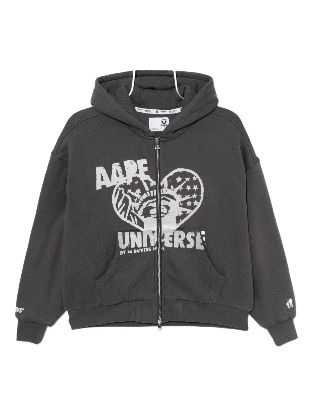 

Худи с принтом логотипа AAPE BY *A BATHING APE, серый