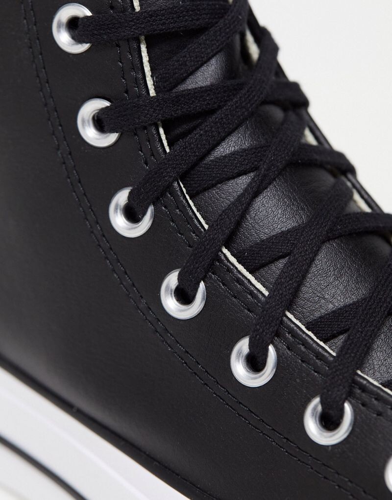 Converse - Chuck Taylor All Star Hi Lift - Высокие кеды из черной кожи — фото 4