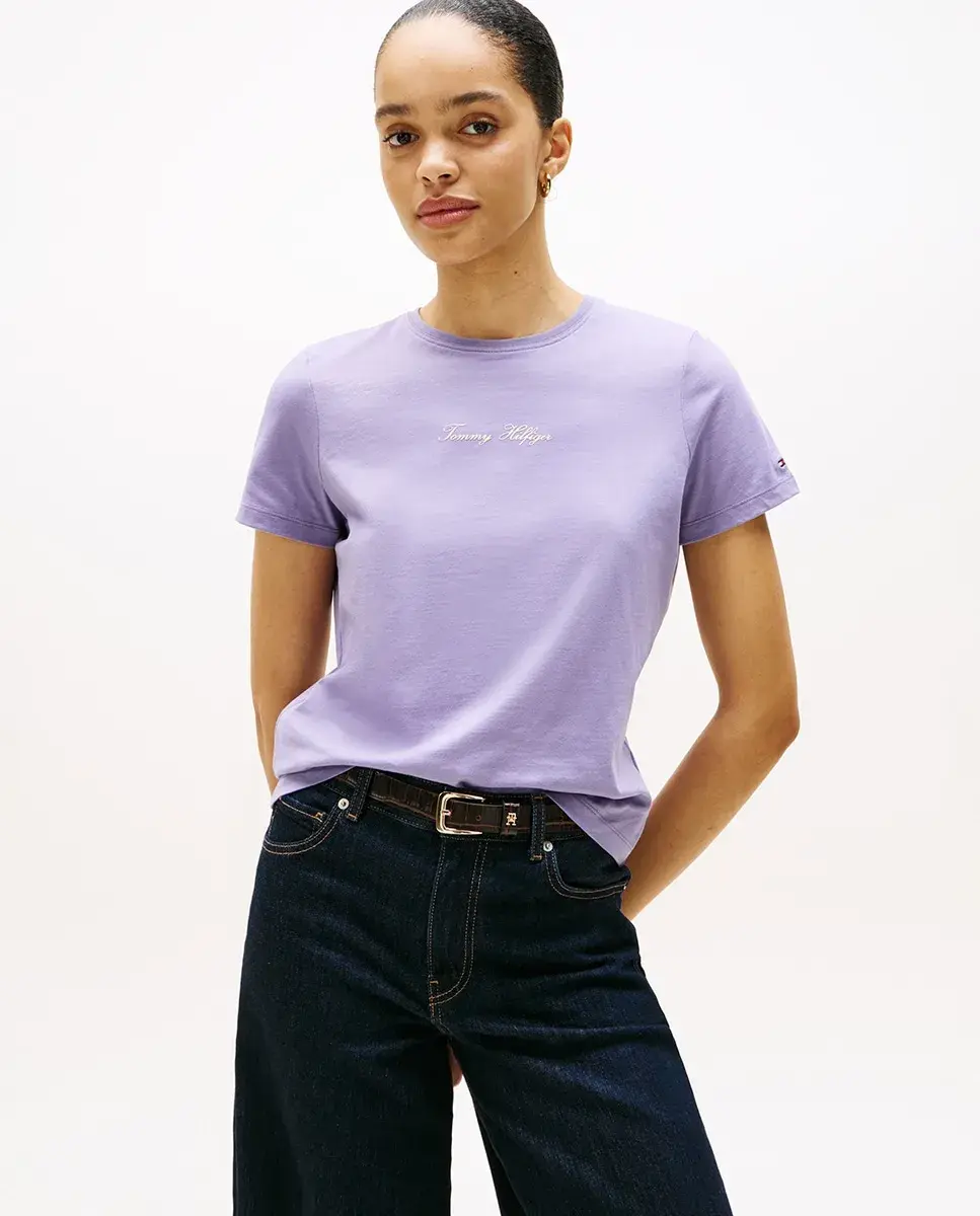 

Женская футболка с накладным логотипом на груди Tommy Hilfiger, сиреневый