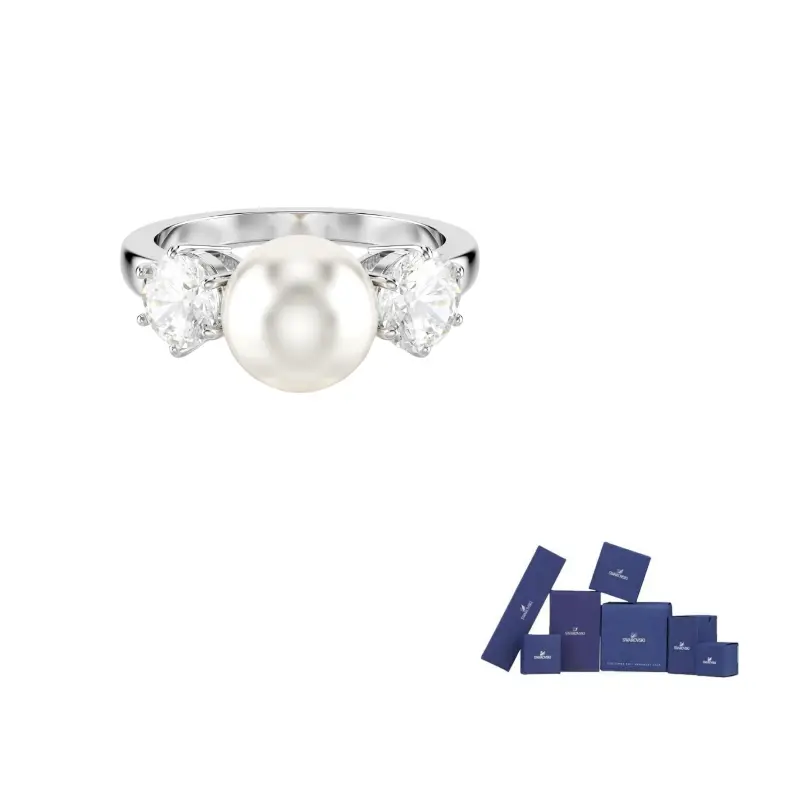

Матричное кольцо Crystal Pearl Swarovski, серебряный